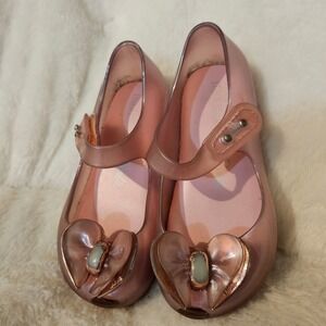 Mini Melissa‎ Barbie Pink Heart Bow Jelly Shoes Girls Size 8